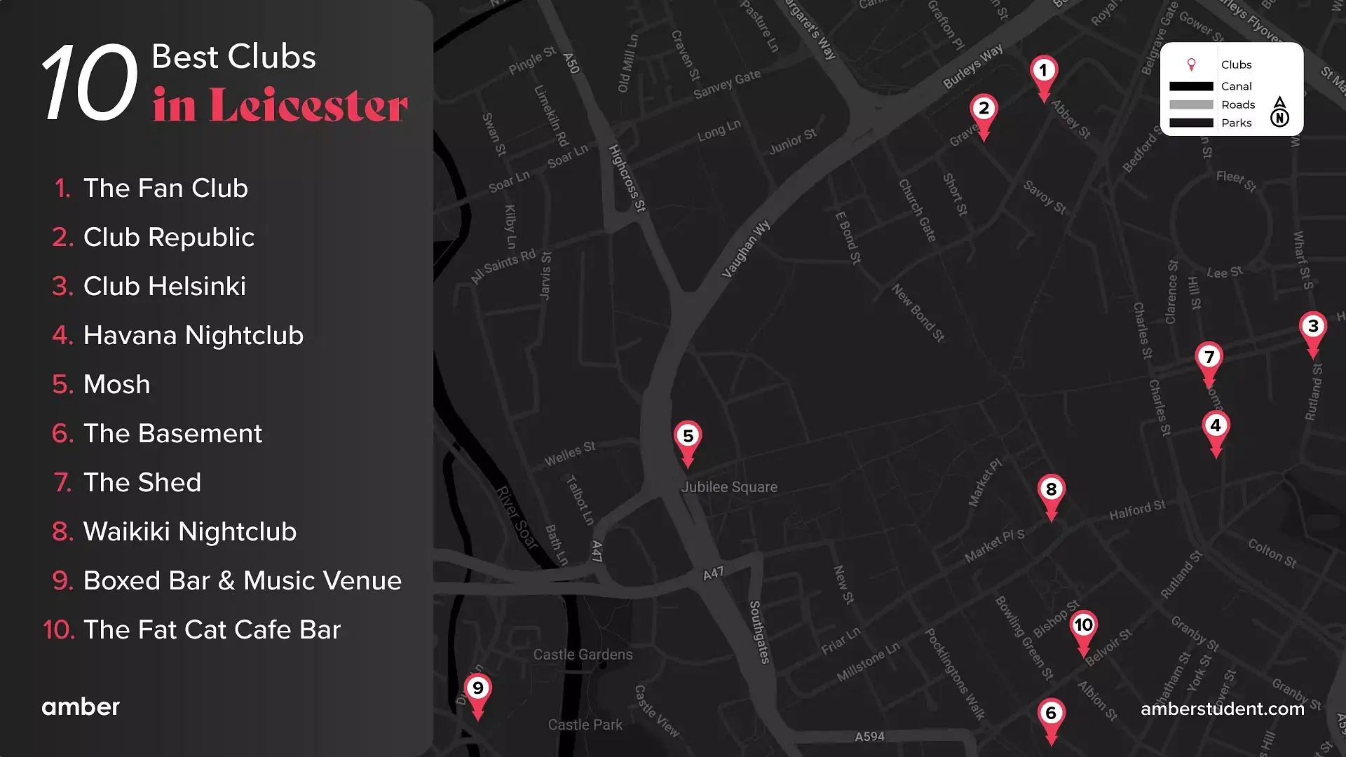 10 best clubs in Leicester